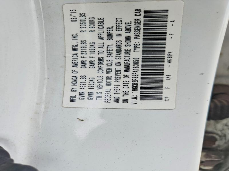 Продаж на аукціоні авто 2015 Honda Accord, vin: 1HGCR2F88FA183650, номер лоту: 67208646