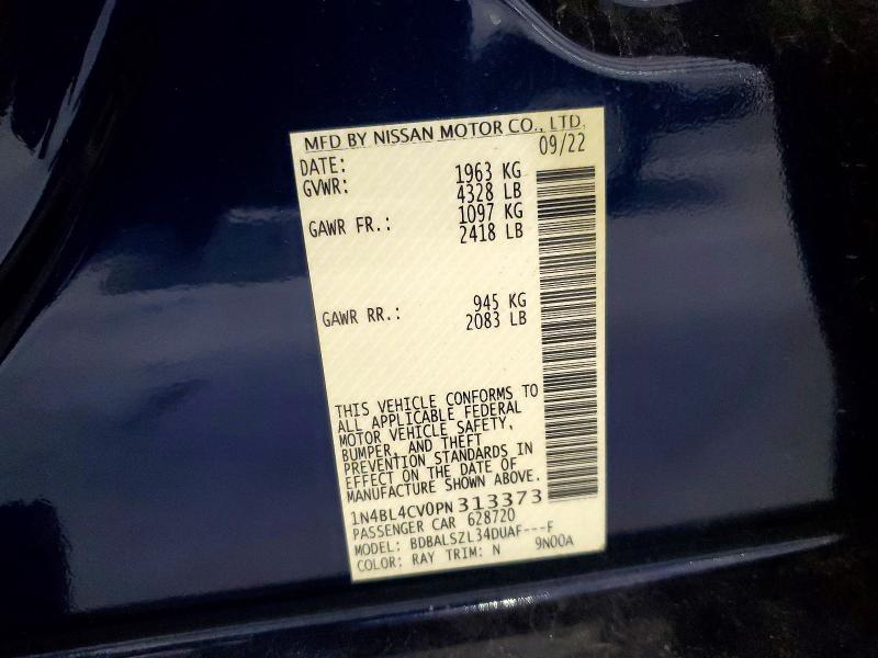 Продаж на аукціоні авто 2023 Nissan Altima, vin: 1N4BL4CV0PN313373, номер лоту: 65931606