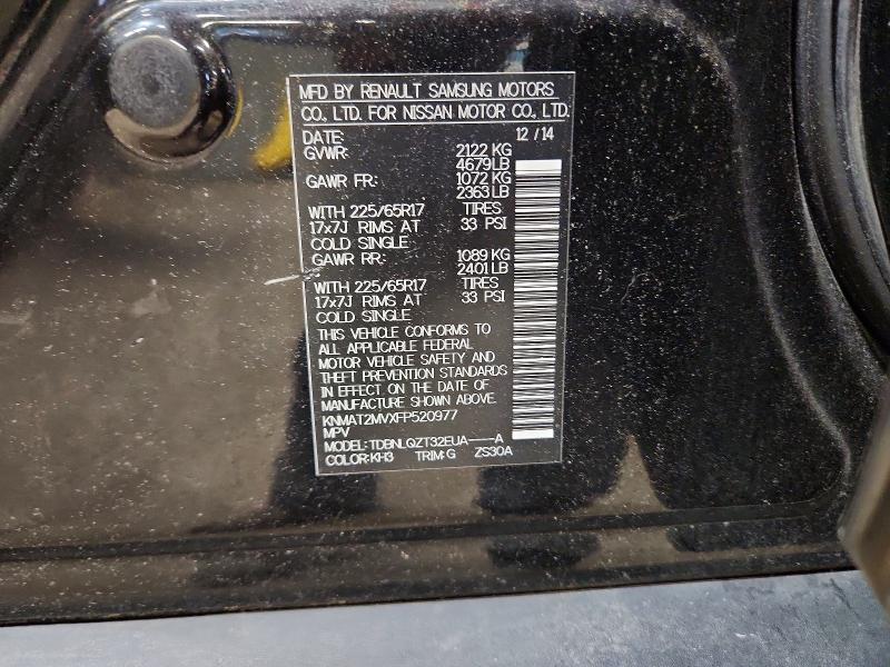 2015 Nissan Rogue მანქანა იყიდება აუქციონზე, vin: KNMAT2MVXFP520977, აუქციონის ნომერი: 66061956