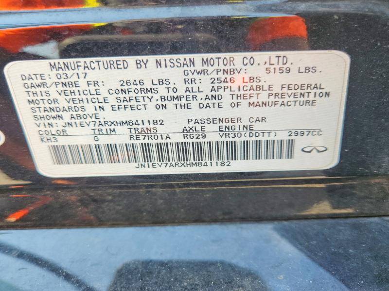 Продаж на аукціоні авто 2017 Infiniti Q50, vin: JN1EV7ARXHM841182, номер лоту: 64858016