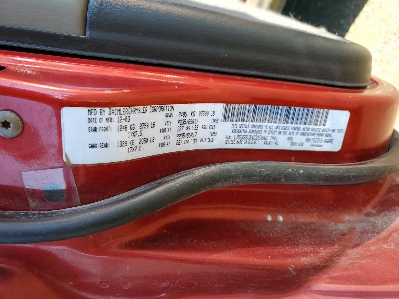 65301936 :رقم المزاد ، 1J8GW68J84C317048 vin ، 2004 Jeep Grand Cherokee مزاد بيع