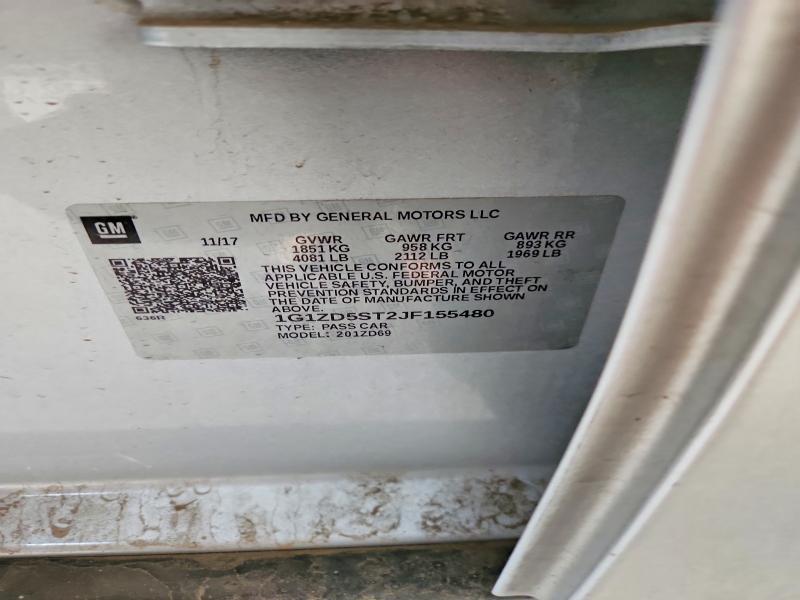 65137476 :رقم المزاد ، 1G1ZD5ST2JF155480 vin ، 2018 Chevrolet Malibu مزاد بيع