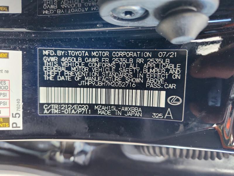 Aukcja sprzedaży 2021 Lexus Ux, vin: JTHP9JBH7M2052716, numer aukcji: 62593026