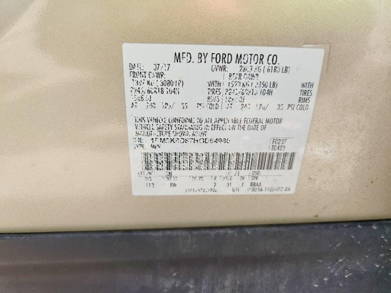 65674346 :رقم المزاد ، 1FM5K8D87HGD64980 vin ، 2017 Ford Explorer مزاد بيع