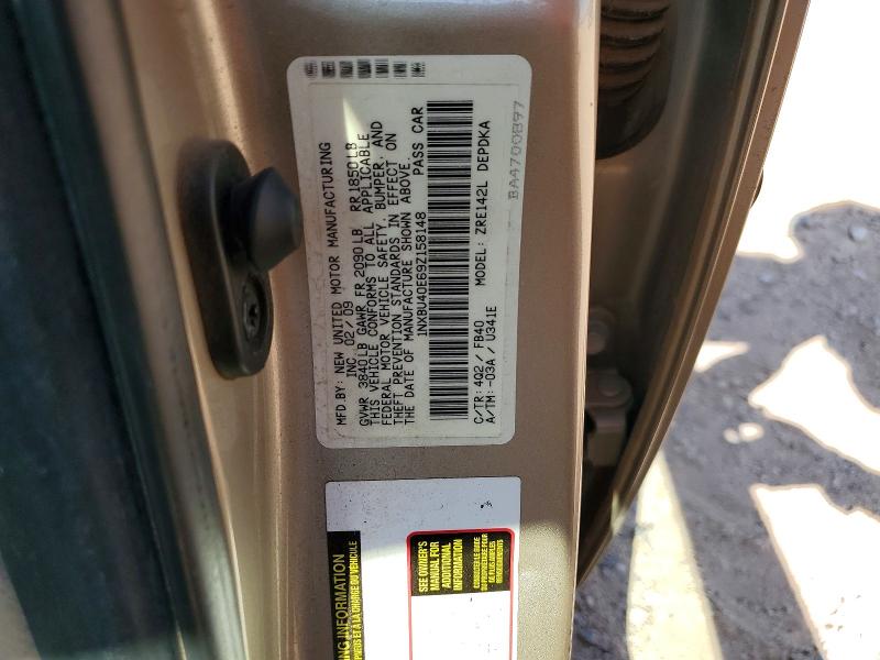 Aukcja sprzedaży 2009 Toyota Corolla, vin: 1NXBU40E69Z158148, numer aukcji: 63194066