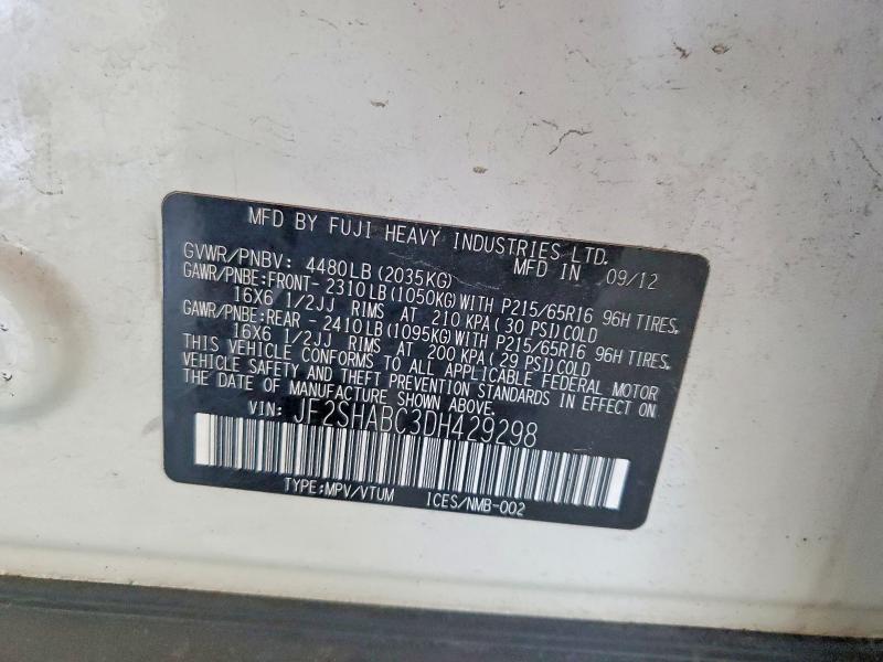 Продаж на аукціоні авто 2013 Subaru Forester, vin: JF2SHABC3DH429298, номер лоту: 65184266