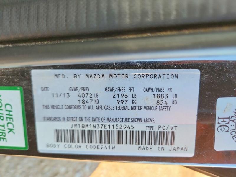 63612976 :رقم المزاد ، JM1BM1W37E1152945 vin ، 2014 Mazda 3 مزاد بيع
