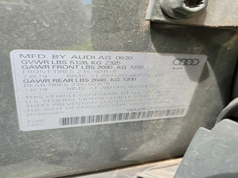 2021 Audi Q3 მანქანა იყიდება აუქციონზე, vin: WA1DECF33M1026219, აუქციონის ნომერი: 65272826