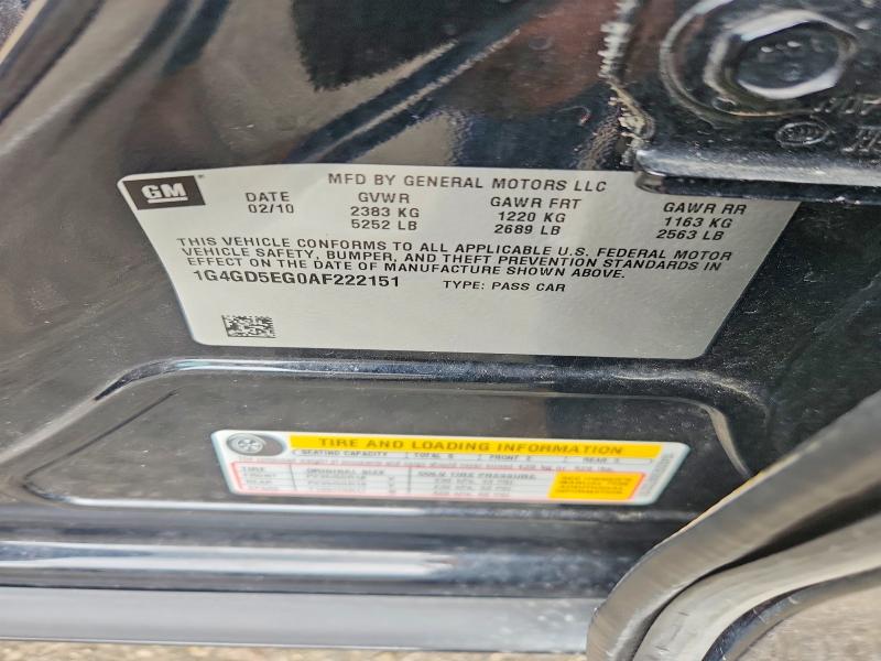 Aukcja sprzedaży 2010 Buick Lacrosse, vin: 1G4GD5EG0AF222151, numer aukcji: 64287546