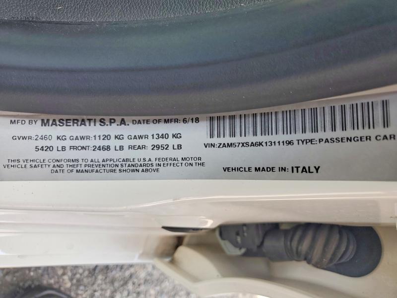 Aukcja sprzedaży 2019 Maserati Ghibli, vin: ZAM57XSA6K1311196, numer aukcji: 64673366