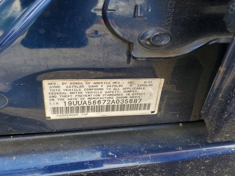 Aukcja sprzedaży 2002 Acura 3.2tl, vin: 19UUA56672A035687, numer aukcji: 63671066