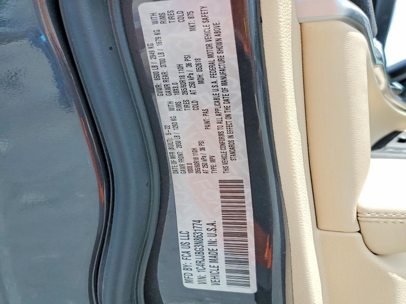 Aukcja sprzedaży 2022 Jeep Grand Cherokee, vin: 1C4RJJBG3N8631774, numer aukcji: 63814736