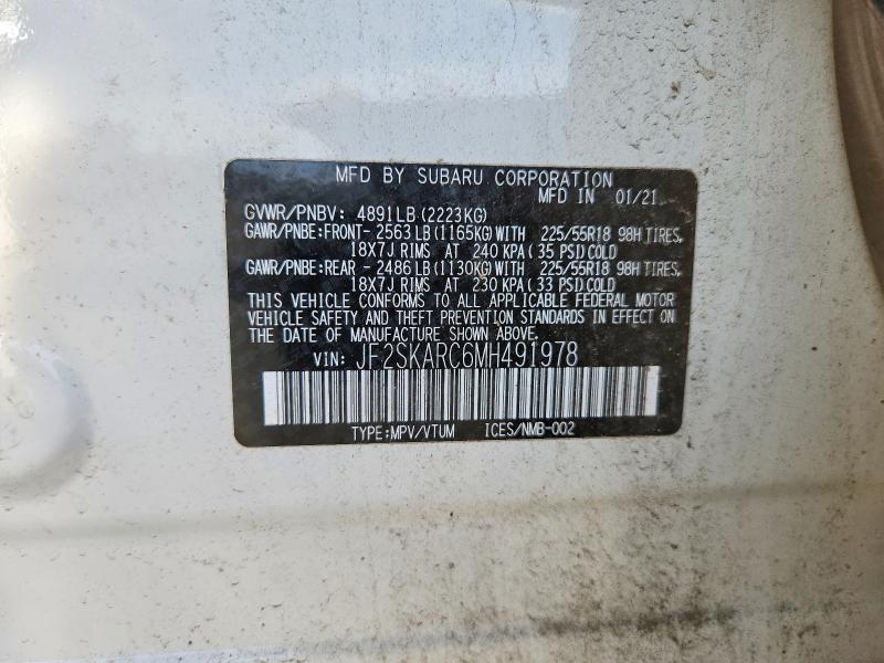 Продажа на аукционе авто 2021 Subaru Forester, vin: JF2SKARC6MH491978, номер лота: 66384906