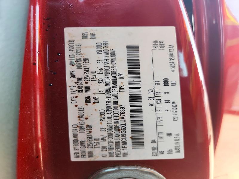2020 Ford Escape მანქანა იყიდება აუქციონზე, vin: 1FMCU9G6XLUA76897, აუქციონის ნომერი: 64409496