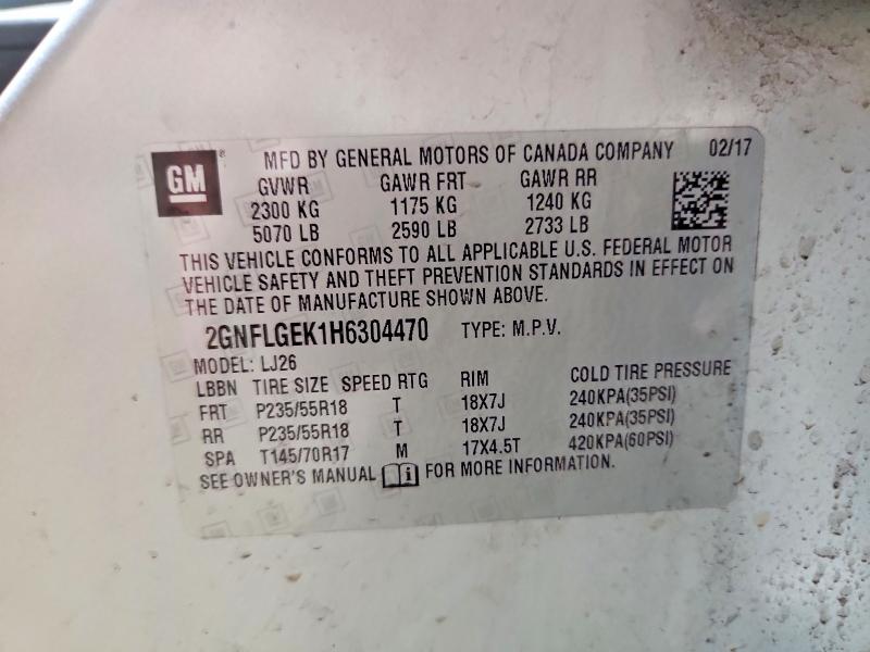 Продаж на аукціоні авто 2017 Chevrolet Equinox, vin: 2GNFLGEK1H6304470, номер лоту: 67301286