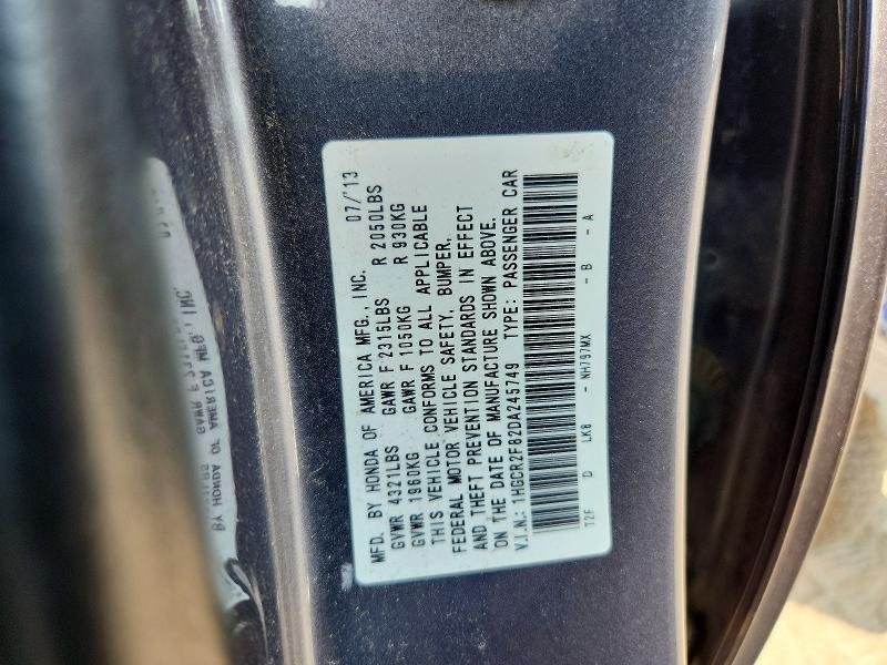 Продажа на аукционе авто 2013 Honda Accord, vin: 1HGCR2F82DA245749, номер лота: 63910186