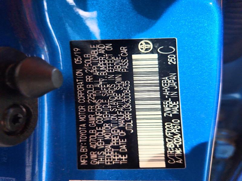 2019 Toyota Prius მანქანა იყიდება აუქციონზე, vin: JTDL9RFU3K3008435, აუქციონის ნომერი: 64752246