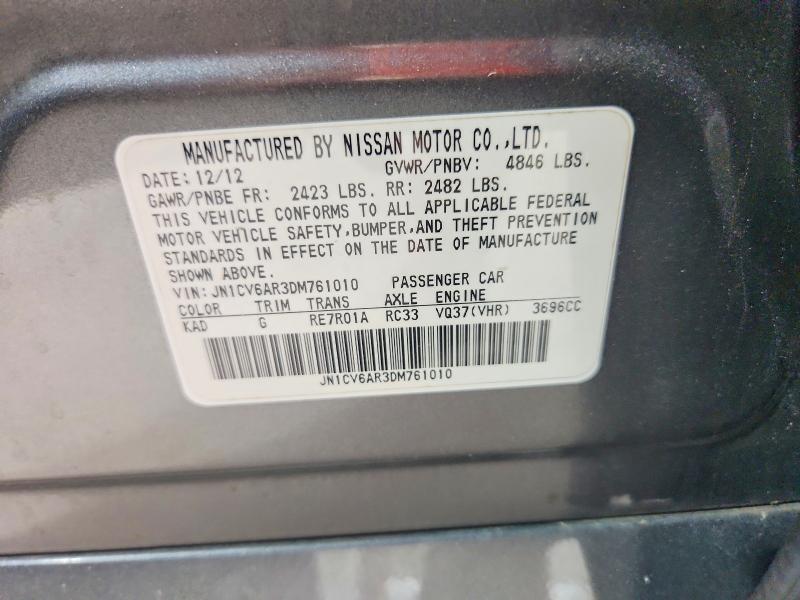 Продажа на аукционе авто 2013 Infiniti G37 Sedan, vin: JN1CV6AR3DM761010, номер лота: 66121926