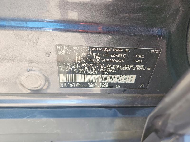 Продаж на аукціоні авто 2020 Toyota Rav4, vin: 2T3H1RFV1LC050978, номер лоту: 66429276