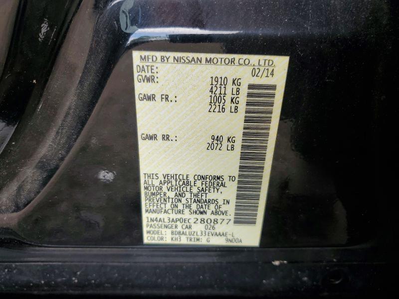 Aukcja sprzedaży 2014 Nissan Altima, vin: 1N4AL3AP0EC280877, numer aukcji: 66166216