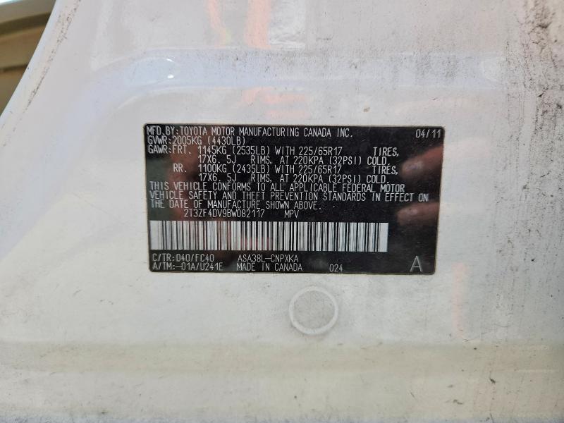 Aukcja sprzedaży 2011 Toyota Rav4, vin: 2T3ZF4DV9BW082117, numer aukcji: 64441056