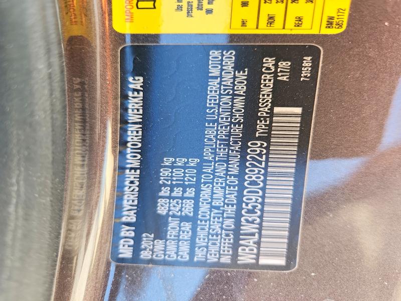 Auction sale of the 2013 Bmw 640, vin: WBALW3C59DC892299, lot number: 65031546