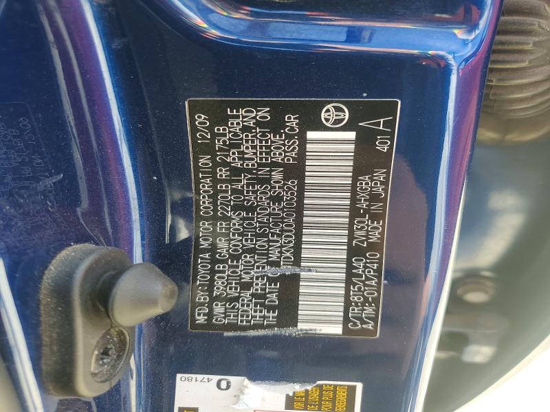 Aukcja sprzedaży 2010 Toyota Prius, vin: JTDKN3DU0A0103526, numer aukcji: 66030696