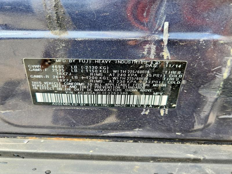64056146 :رقم المزاد ، 4S4BSAJC1F3262386 vin ، 2015 Subaru Outback مزاد بيع