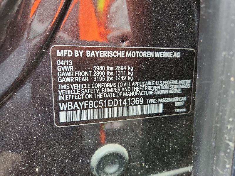 Aukcja sprzedaży 2013 Bmw 750, vin: WBAYF8C51DD141369, numer aukcji: 64282826