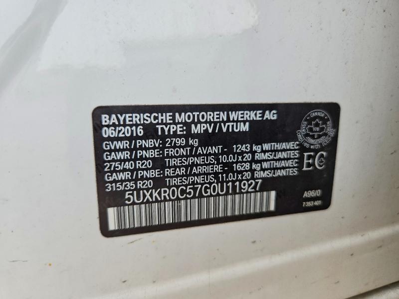 Продаж на аукціоні авто 2016 Bmw X5, vin: 5UXKR0C57G0U11927, номер лоту: 64628466