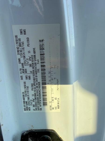 2019 Ford F150 მანქანა იყიდება აუქციონზე, vin: 1FTFX1E55KKC16305, აუქციონის ნომერი: 64848516