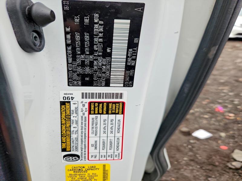 Aukcja sprzedaży 2022 Toyota Sienna, vin: 5TDKRKEC6NS121293, numer aukcji: 65540586