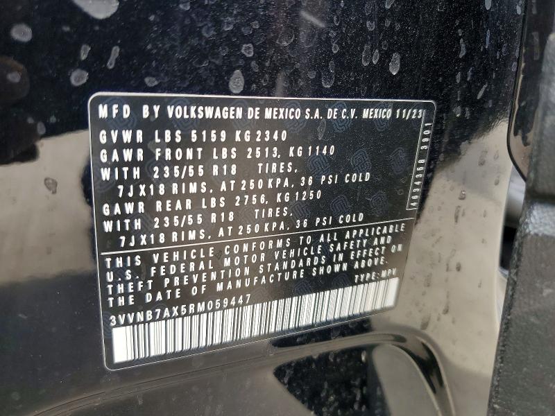 Aukcja sprzedaży 2024 Volkswagen Tiguan, vin: 3VVNB7AX5RM059447, numer aukcji: 66588756