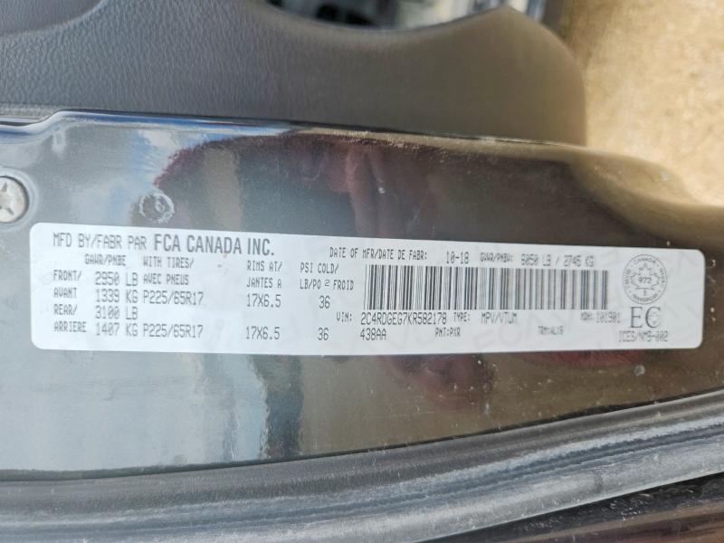 Aukcja sprzedaży 2019 Dodge Grand Caravan, vin: 2C4RDGEG7KR582178, numer aukcji: 65688706