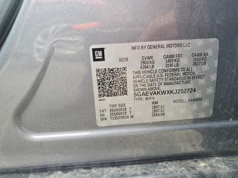 Продажа на аукционе авто 2019 Buick Enclave, vin: 5GAEVAKWXKJ252724, номер лота: 63790846