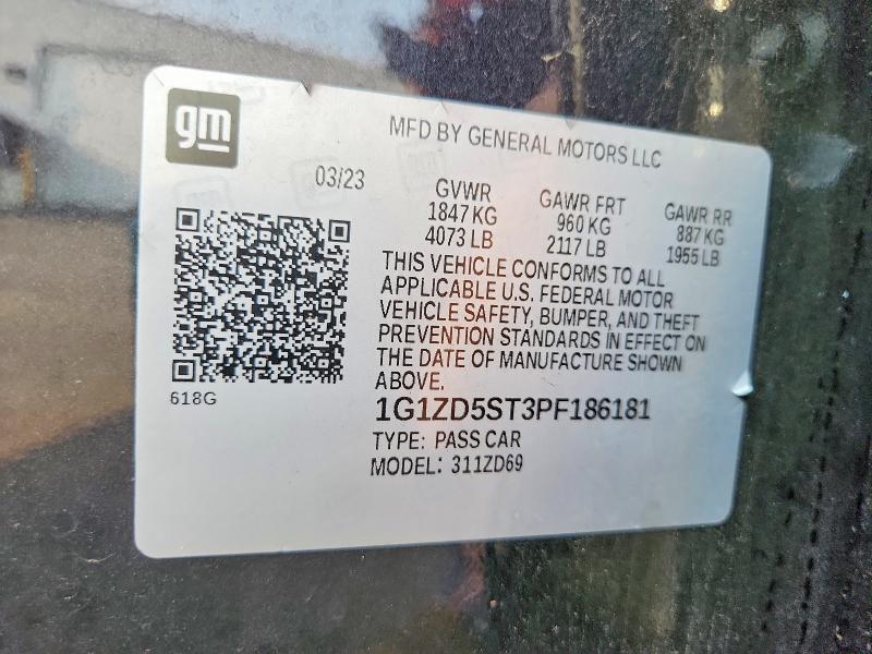 Продажа на аукционе авто 2023 Chevrolet Malibu, vin: 1G1ZD5ST3PF186181, номер лота: 64558116
