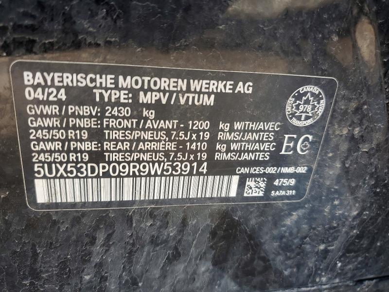 Aukcja sprzedaży 2024 Bmw X3, vin: 5UX53DP09R9W53914, numer aukcji: 64696506