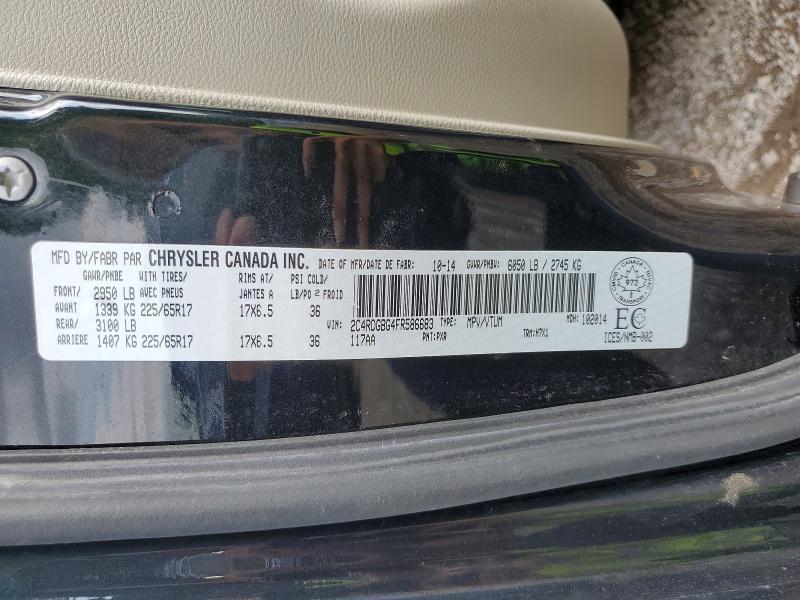 2015 Dodge Grand Caravan მანქანა იყიდება აუქციონზე, vin: 2C4RDGBG4FR586683, აუქციონის ნომერი: 63549866