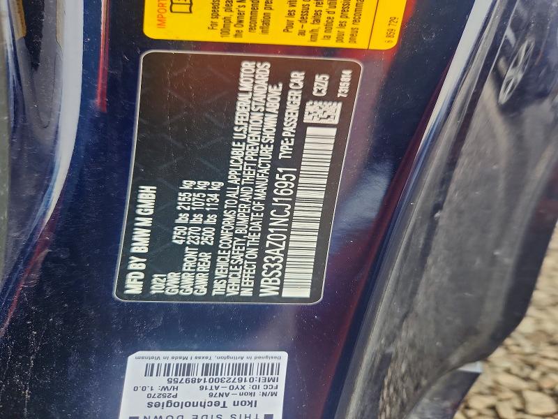 Продаж на аукціоні авто 2022 Bmw M4, vin: WBS33AZ01NCJ16951, номер лоту: 64103636