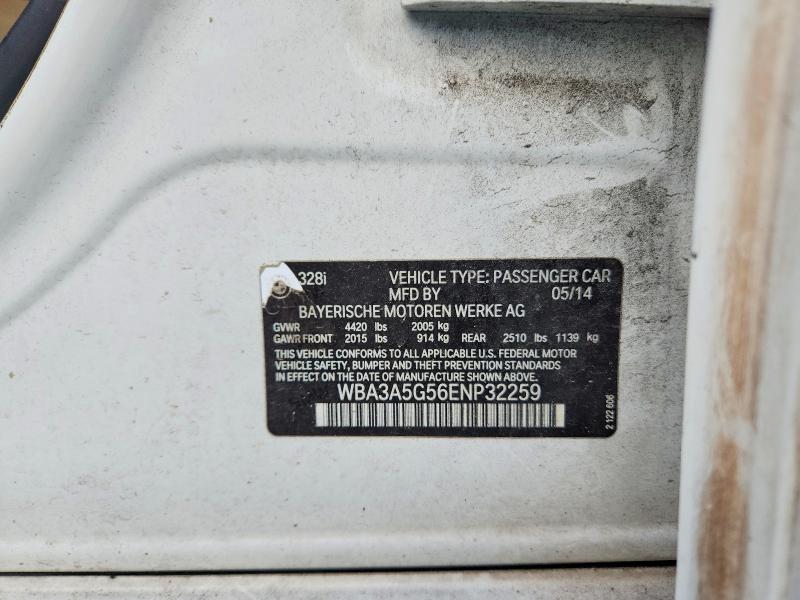 65525866 :رقم المزاد ، WBA3A5G56ENP32259 vin ، 2014 Bmw 328 مزاد بيع