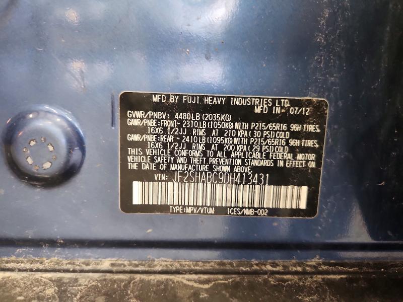 66694216 :رقم المزاد ، JF2SHABC9DH413431 vin ، 2013 Subaru Forester مزاد بيع
