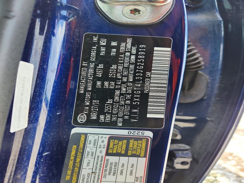 63253766 :رقم المزاد ، 5XXGT4L33JG258919 vin ، 2018 Kia Optima مزاد بيع