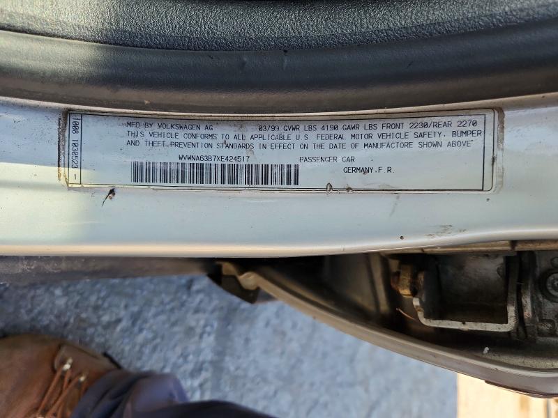 Aukcja sprzedaży 1999 Volkswagen Passat, vin: WVWNA63B7XE424517, numer aukcji: 62171836