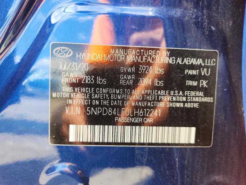 Aukcja sprzedaży 2020 Hyundai Elantra, vin: 5NPD84LF0LH612241, numer aukcji: 65600896