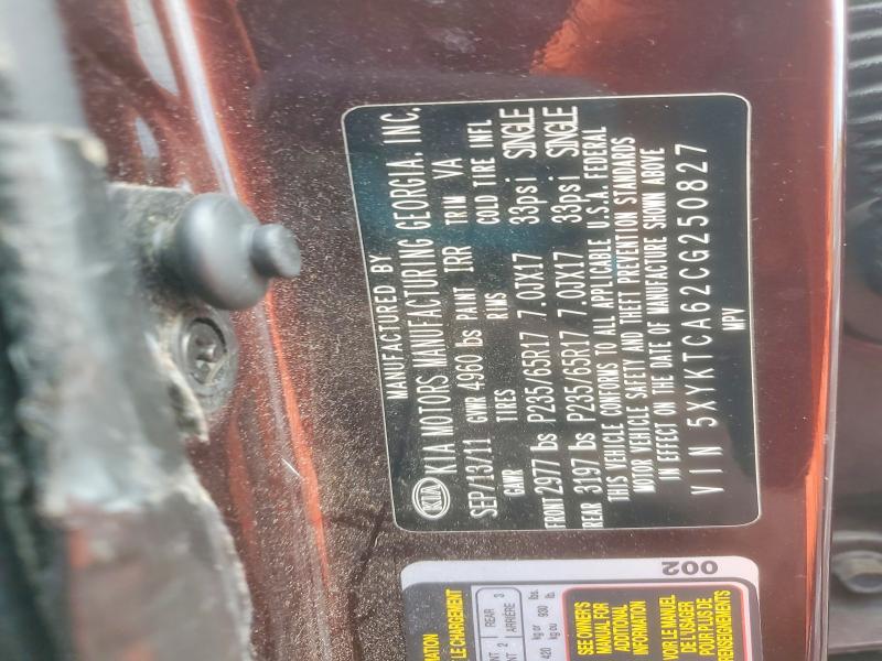 Aukcja sprzedaży 2012 Kia Sorento, vin: 5XYKTCA62CG250827, numer aukcji: 63857986