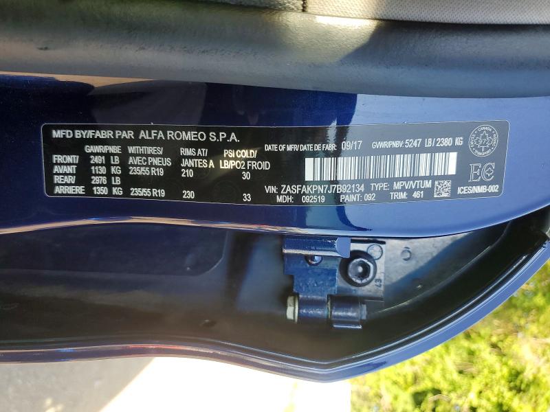 Aukcja sprzedaży 2018 Alfa Romeo Stelvio, vin: ZASFAKPN7J7B92134, numer aukcji: 65682986