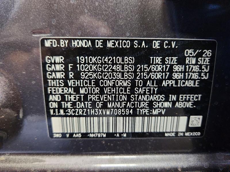 Продаж на аукціоні авто 2027 Honda Hr-v, vin: 3CZRZ1H3XVM708594, номер лоту: 66175746