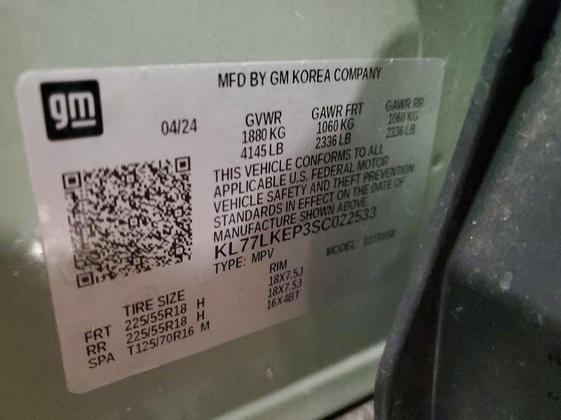 66544736 :رقم المزاد ، KL77LKEP3SC022533 vin ، 2025 Chevrolet Trax مزاد بيع