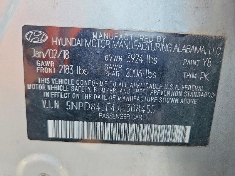 Aukcja sprzedaży 2018 Hyundai Elantra, vin: 5NPD84LF4JH308455, numer aukcji: 65435786
