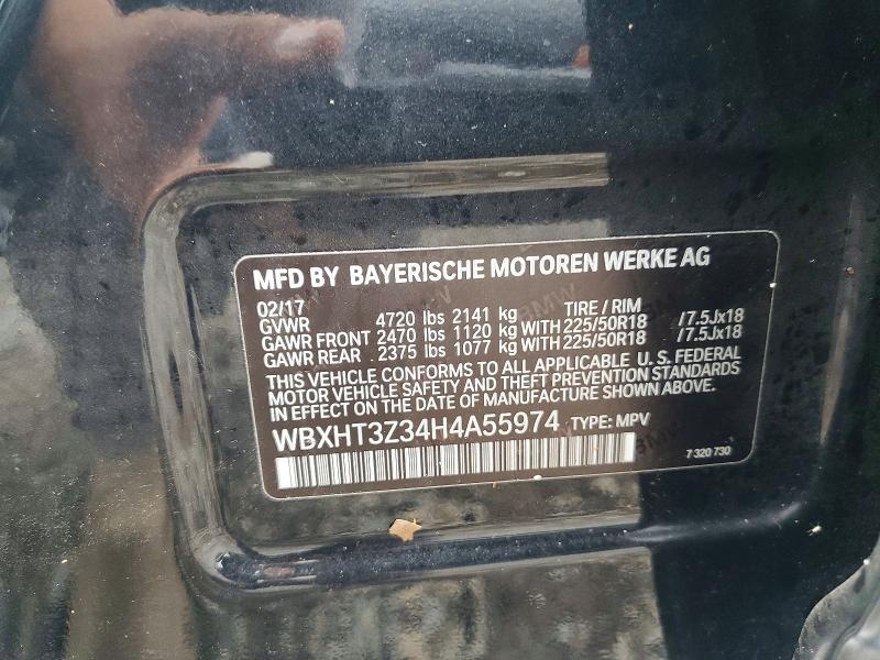 2017 Bmw X1 მანქანა იყიდება აუქციონზე, vin: WBXHT3Z34H4A55974, აუქციონის ნომერი: 65102056